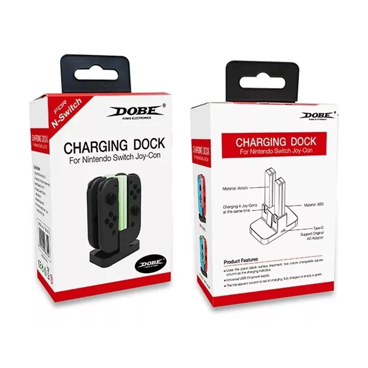 GENERICO - Base de Carga RGB para Controles con 4 Ranuras, Compatible Con Switch Joy-con