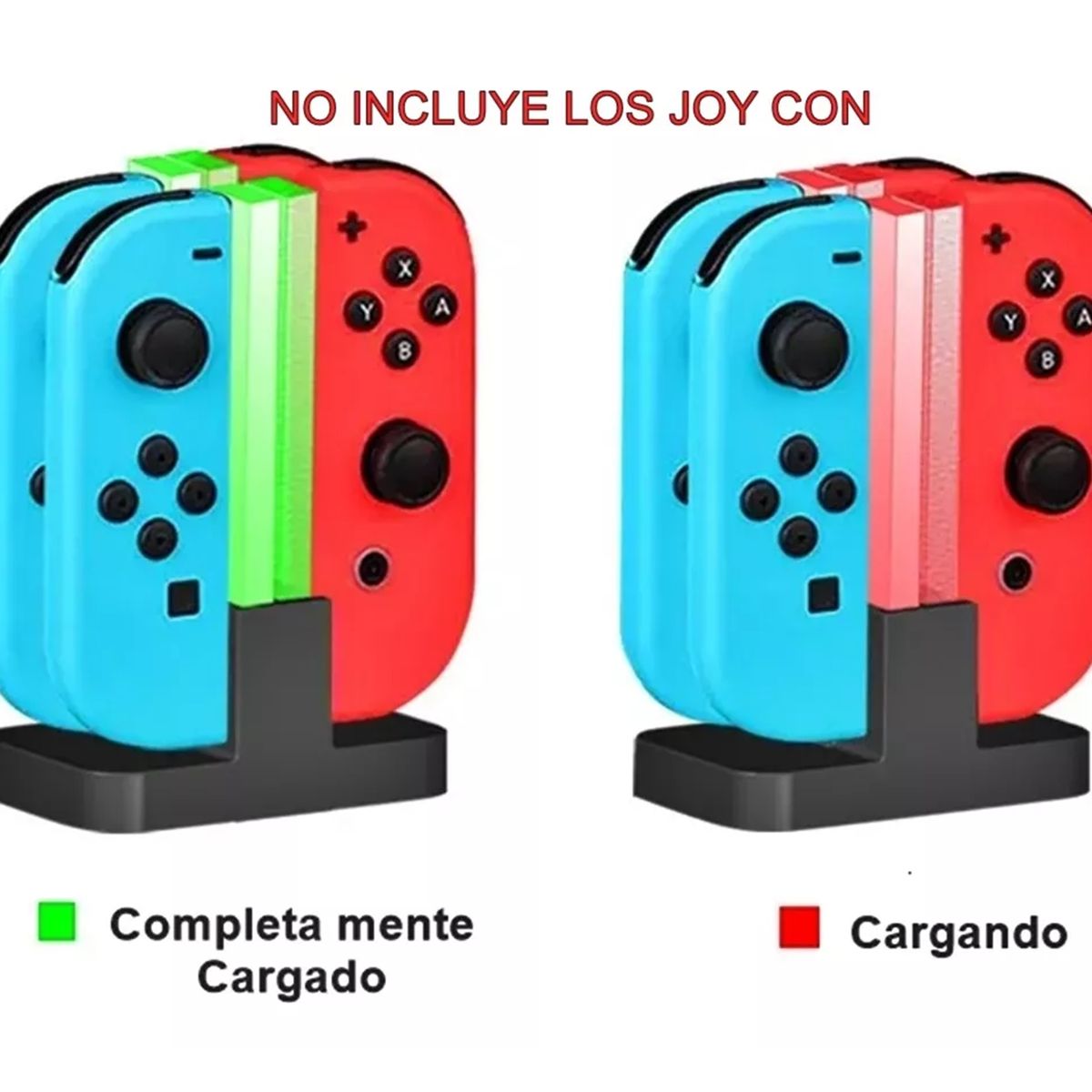 GENERICO - Base de Carga RGB para Controles con 4 Ranuras, Compatible Con Switch Joy-con
