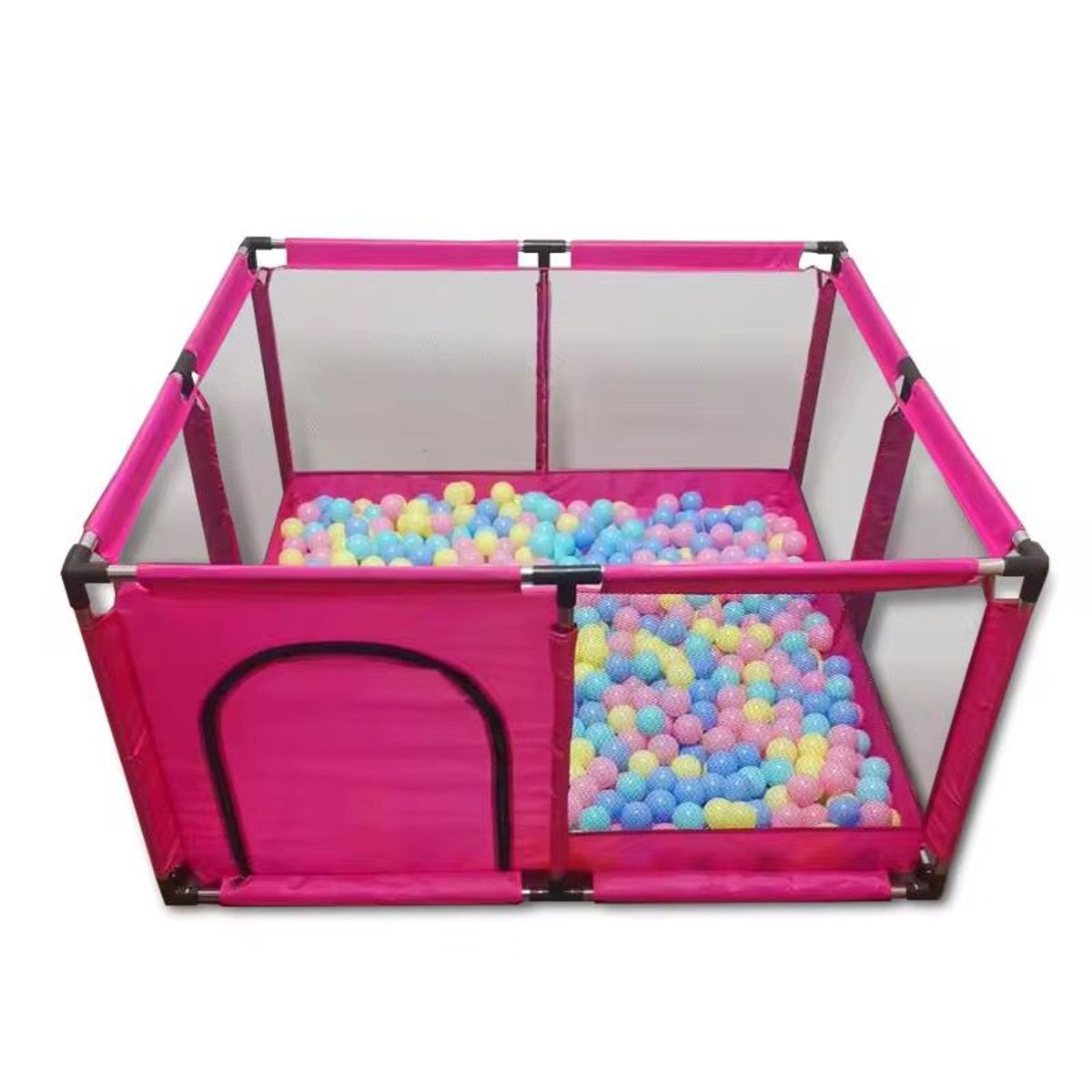 LANZURY IMPORTACIONES - Corralito Para Niños Y Niñas-ensamble Portátil-30 Peloticas ROSA