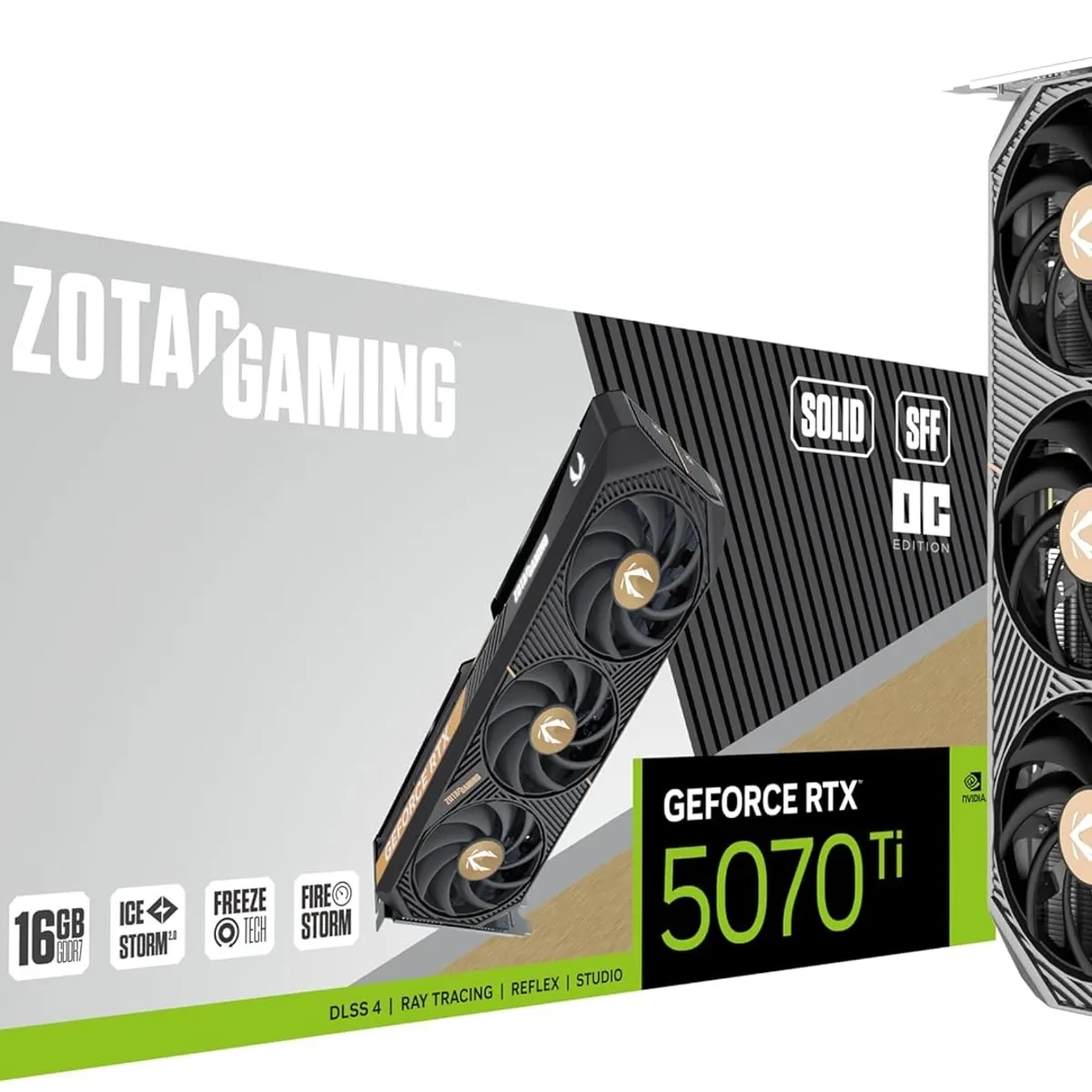 NVIDIA - Tarjeta de Video Nvidia Geforce Zotac Rtx 5070 Ti Solid Oc 16gb Gddr7 Dlss4