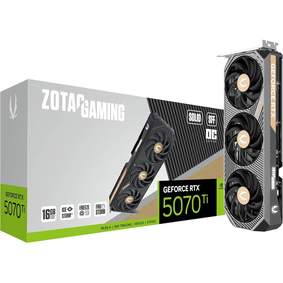 NVIDIA - Tarjeta de Video Nvidia Geforce Zotac Rtx 5070 Ti Solid Oc 16gb Gddr7 Dlss4