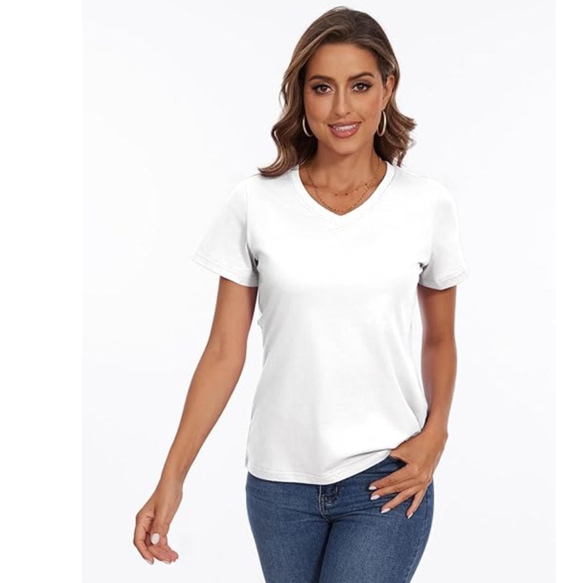 ELEMENTAL STORE - Camiseta Mujer Cuello V en Algodón
