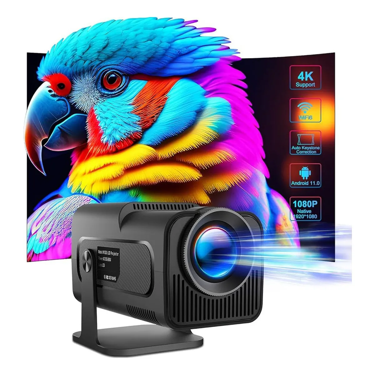 ROUX - Proyector mini Magcubic HY320 Ultra HD 4K Wifi Android 12000 lúmenes