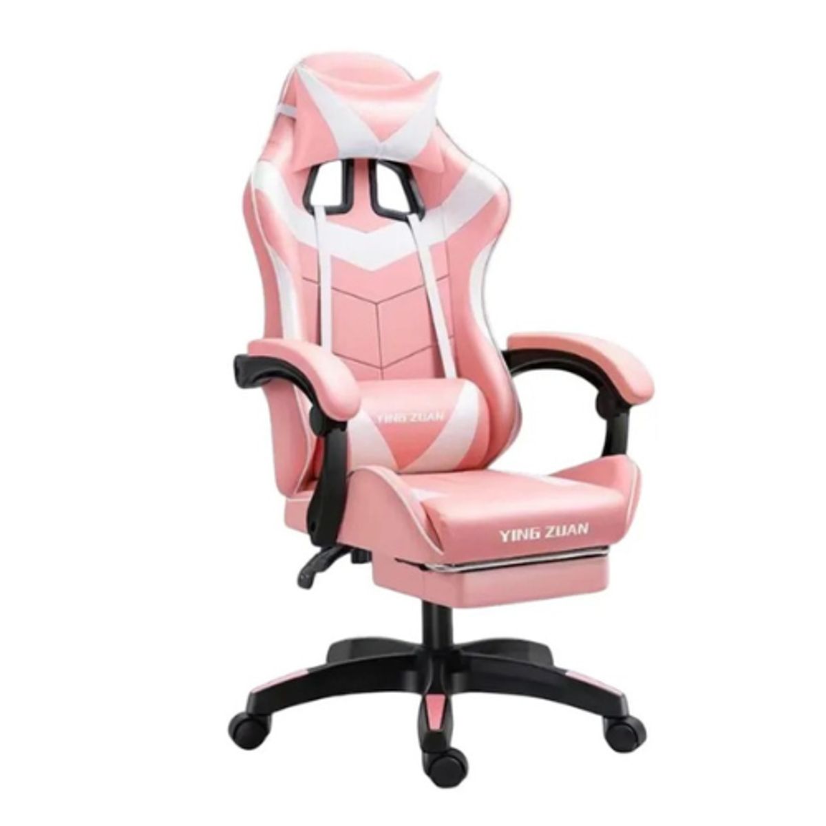 GENERICO - Silla Gamer Ergonomica Con Reposapies Rosado