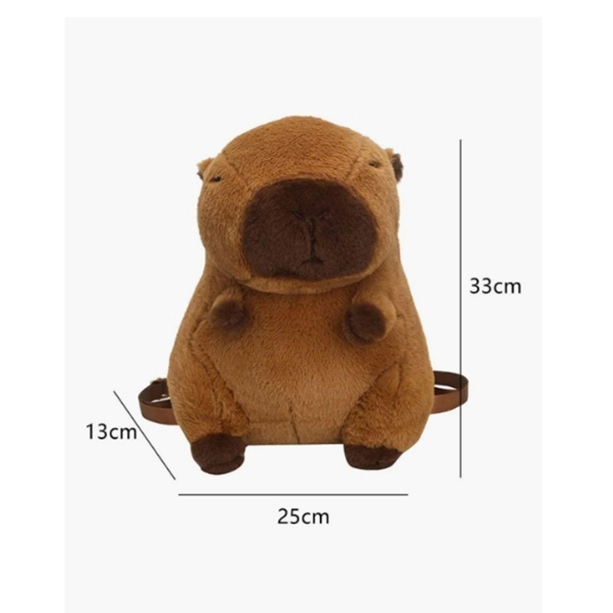 GENERICO - Mochila de Felpa Suave Tipo Peluche con Diseño de Capibara Cafe