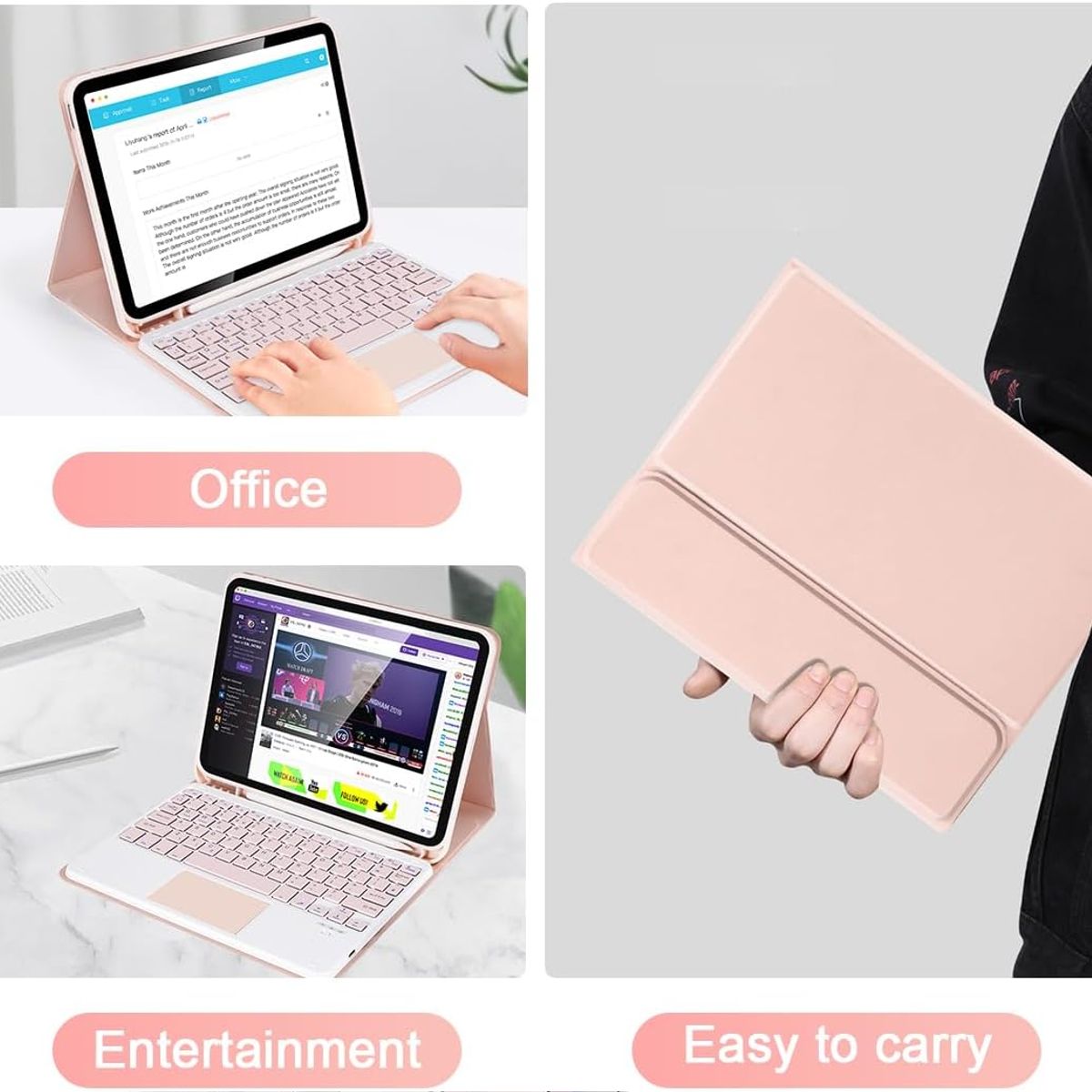 GENERICO - Funda Forro Estuche Teclado Con Trackpad mouse Para Ipad 10ma gen