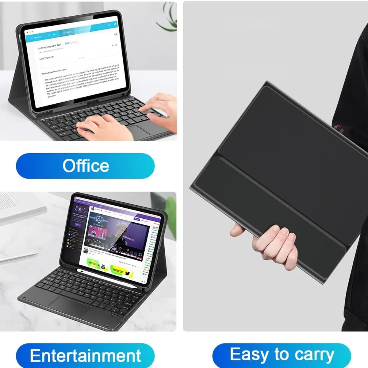 GENERICO - Funda Forro Estuche Teclado Con Trackpad mouse Para Ipad a16 2025