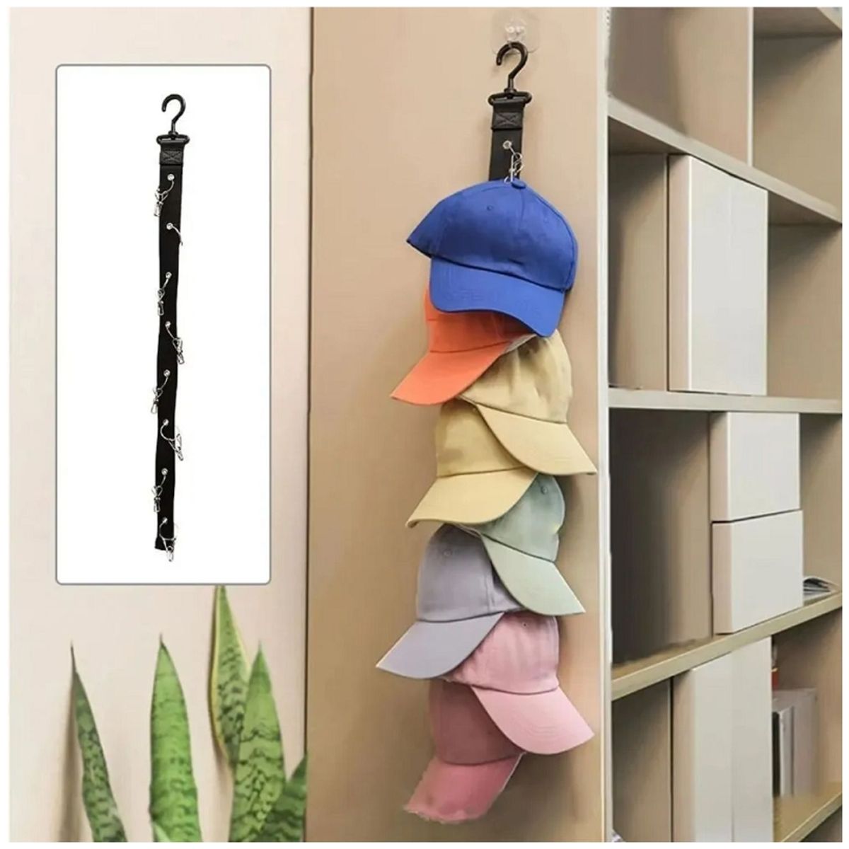 GENERICO - Organizador De Gorras Con Clips Metálicos x8