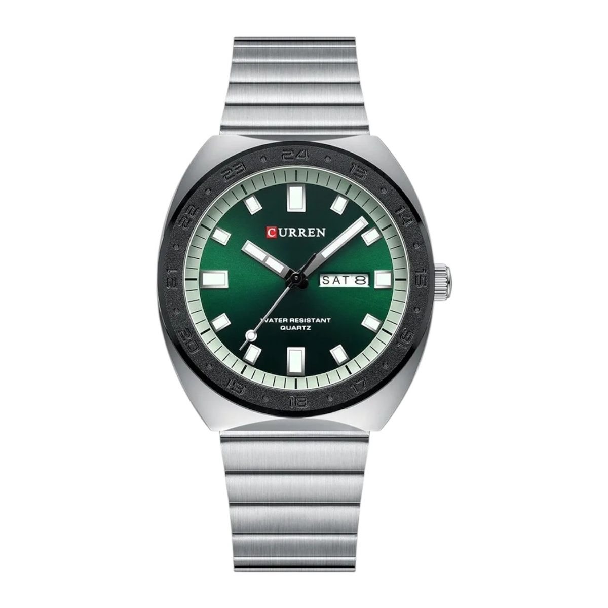 CURREN - Reloj Curren 8473 Plateado Fondo Verde