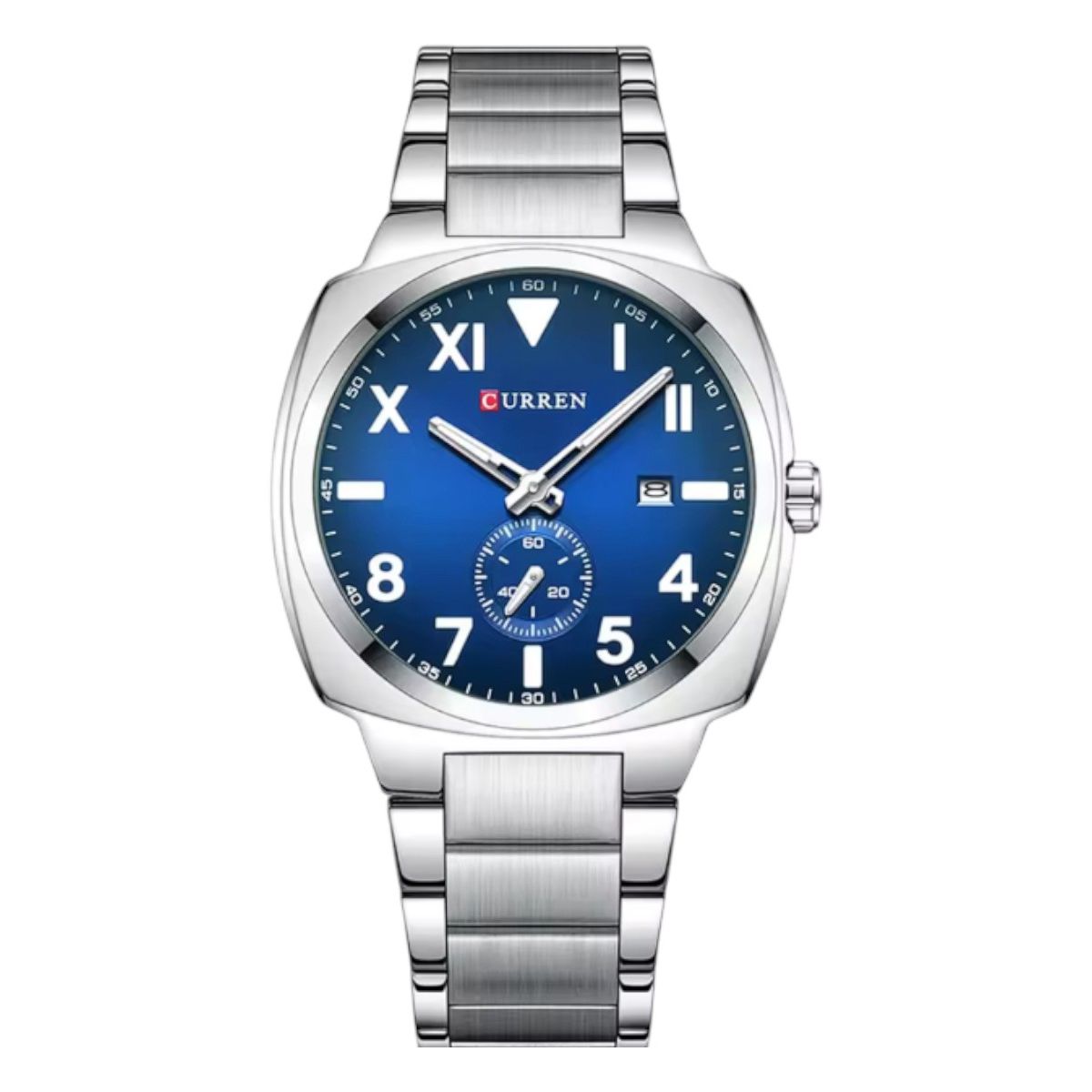 CURREN - Reloj Curren 8472 Plateado Fondo Azul