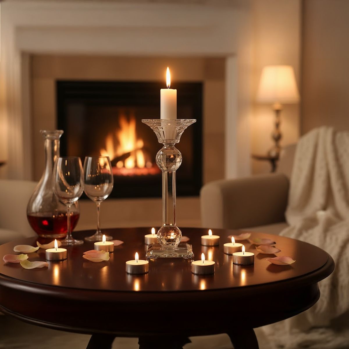 DECORIENTE - Candelabros Decorativo Plata Cristal Tipo Swarovski Fino Muran 530405