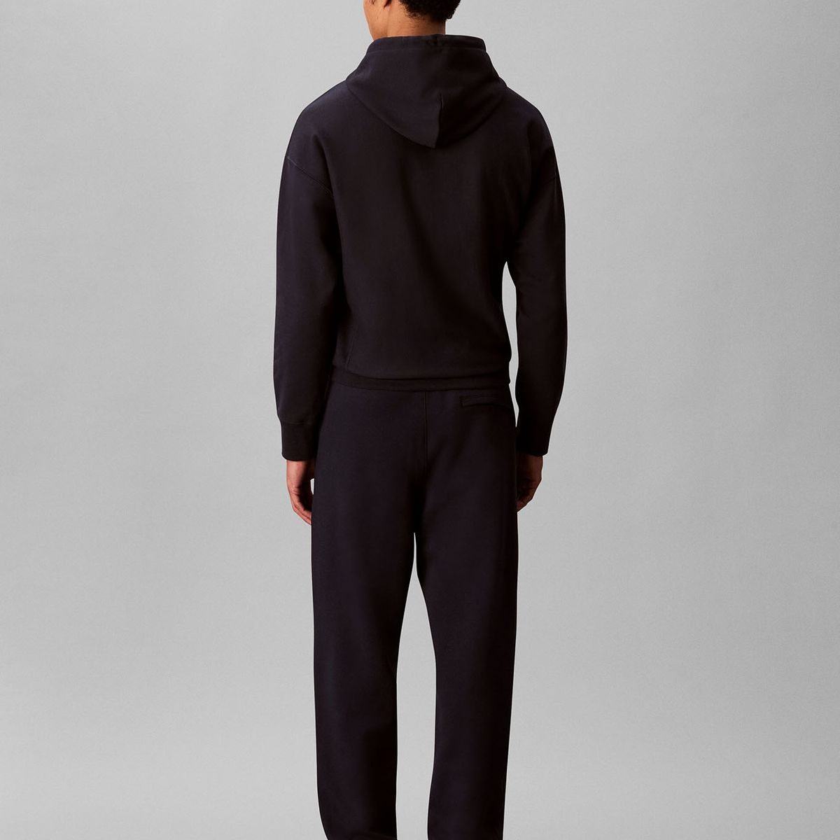 CALVIN KLEIN - Jogger azul de felpa con monograma Calvin Klein