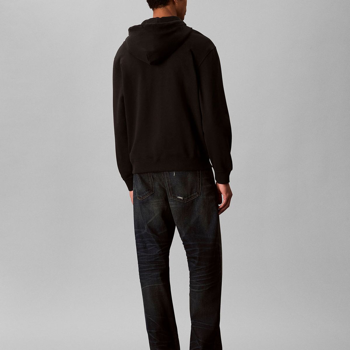 CALVIN KLEIN - Buzo negro con capota y cierre de cremallera Calvin Klein