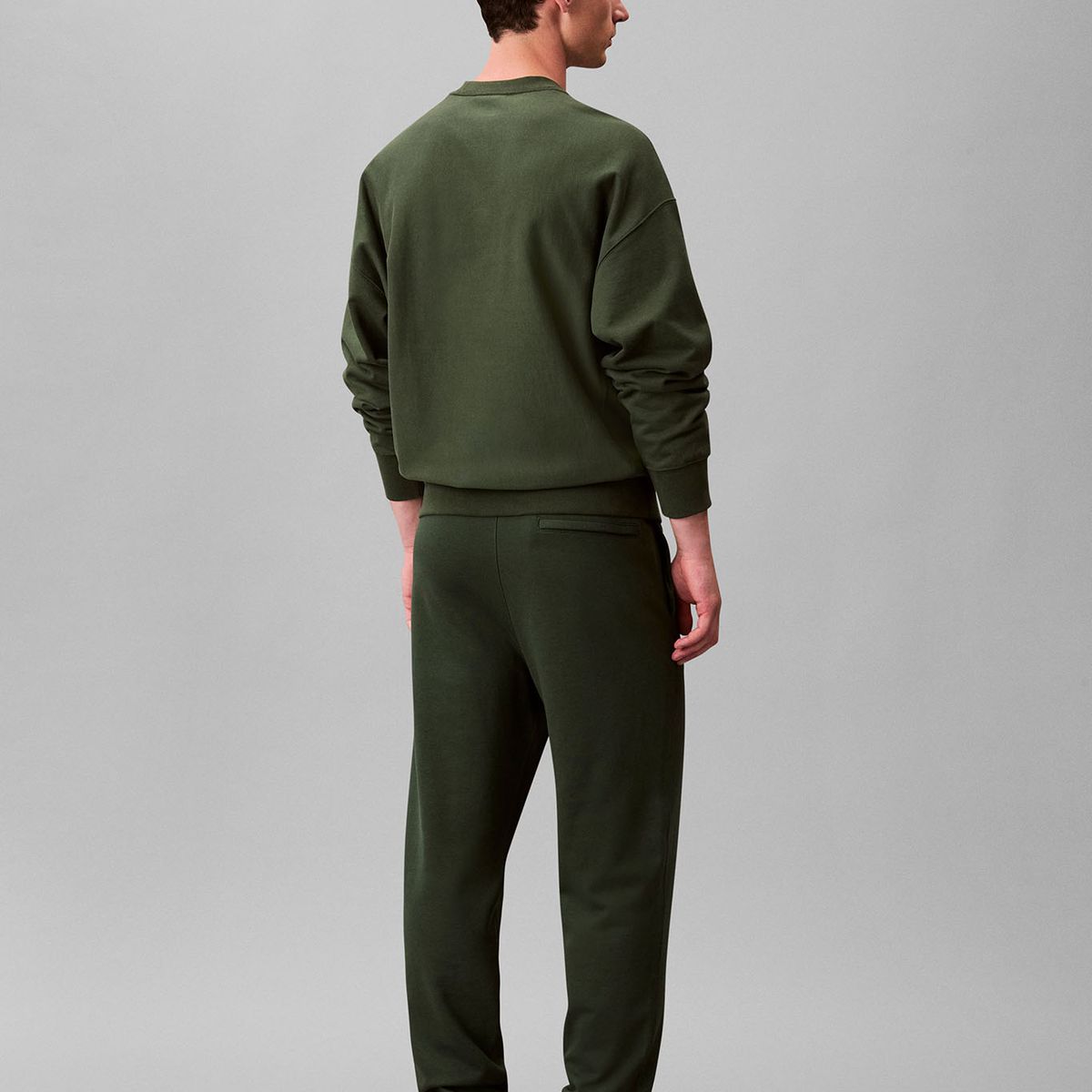 CALVIN KLEIN - Jogger verde de felpa con monograma Calvin Klein