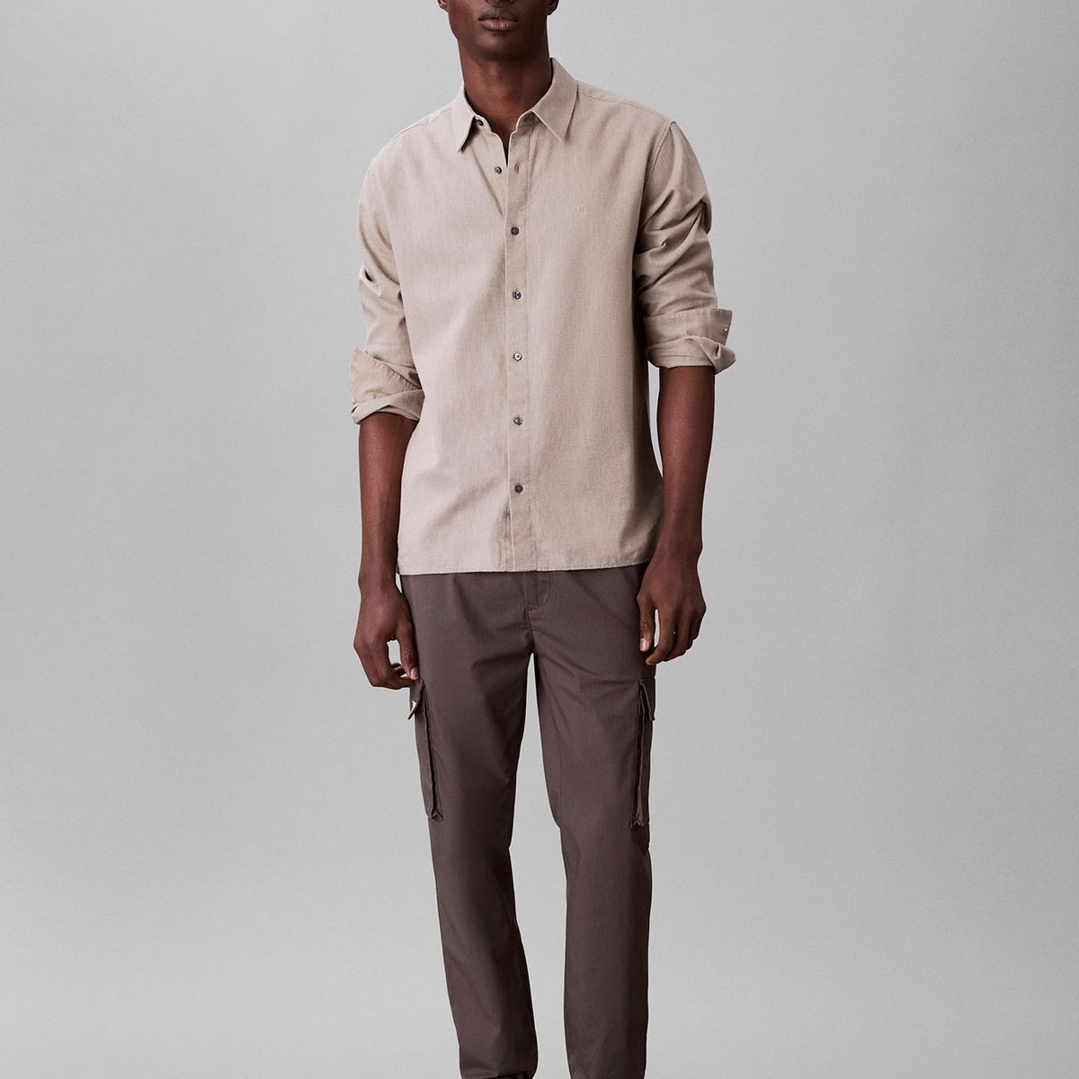 CALVIN KLEIN - Pantalones gris cargo skinny de ripstop Calvin Klein