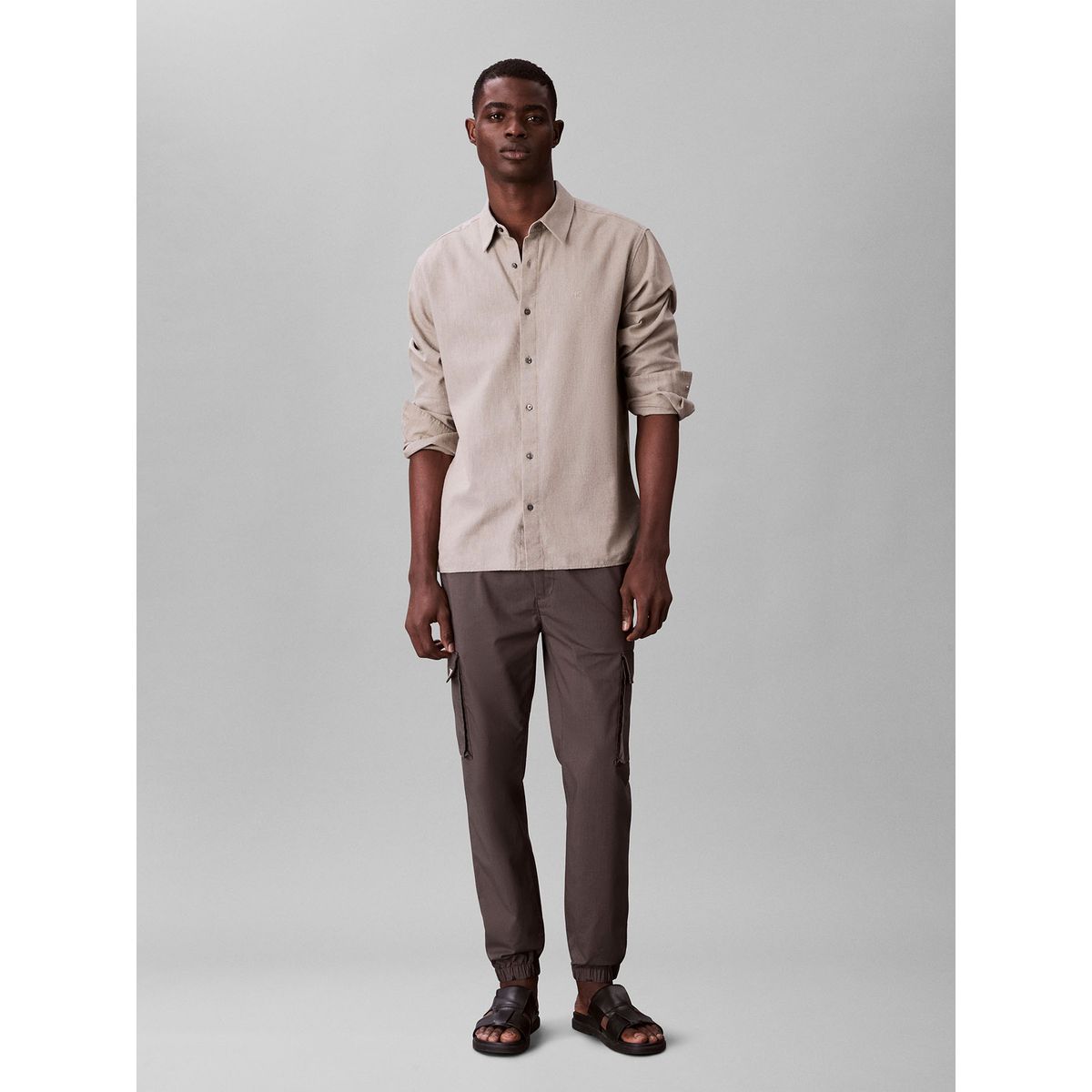 CALVIN KLEIN - Pantalones gris cargo skinny de ripstop Calvin Klein