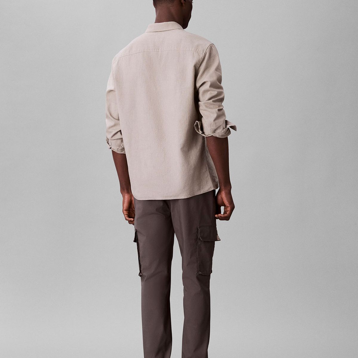 CALVIN KLEIN - Pantalones gris cargo skinny de ripstop Calvin Klein