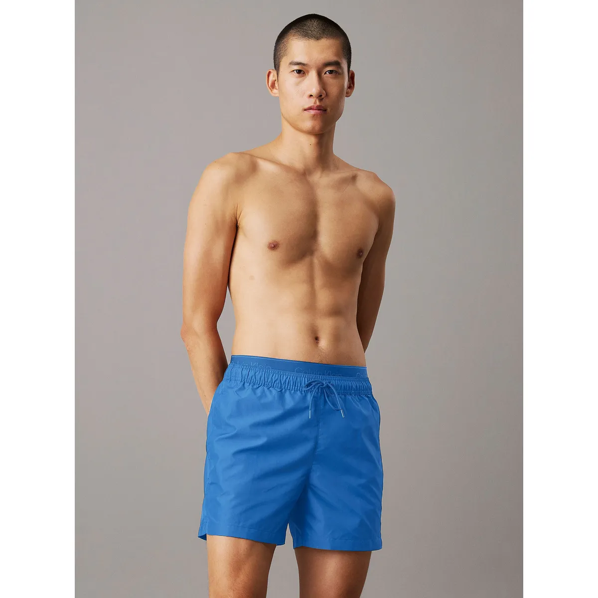 CALVIN KLEIN - Traje azul de baño corto con cinturilla doble - CK Meta Legacy Calvin Klein