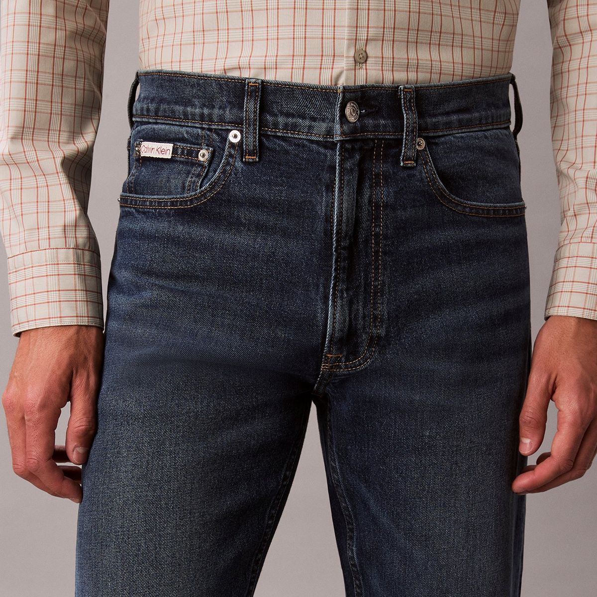 CALVIN KLEIN - Jeans azul de corte recto clásico con efecto tornasolado Calvin Klein