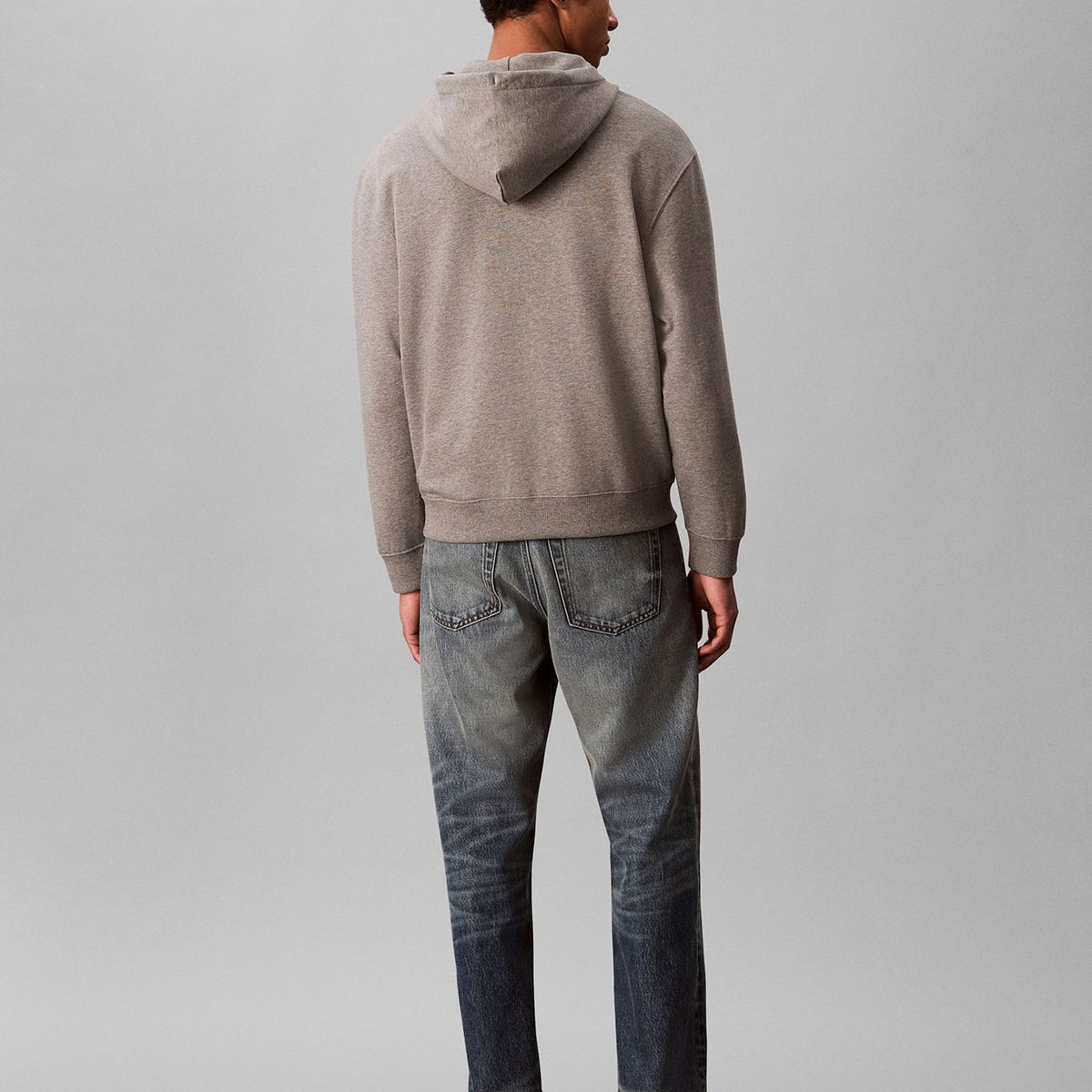 CALVIN KLEIN - Buzo gris con capota y cierre de cremallera Calvin Klein