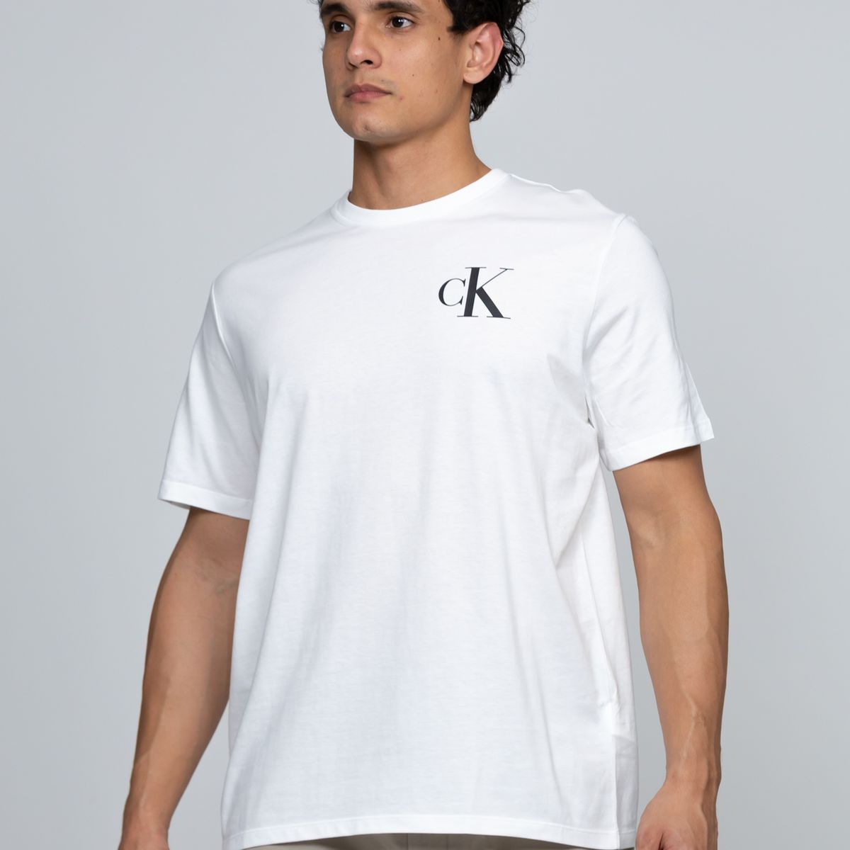 CALVIN KLEIN - Camiseta blanca con monograma 30s Calvin Klein