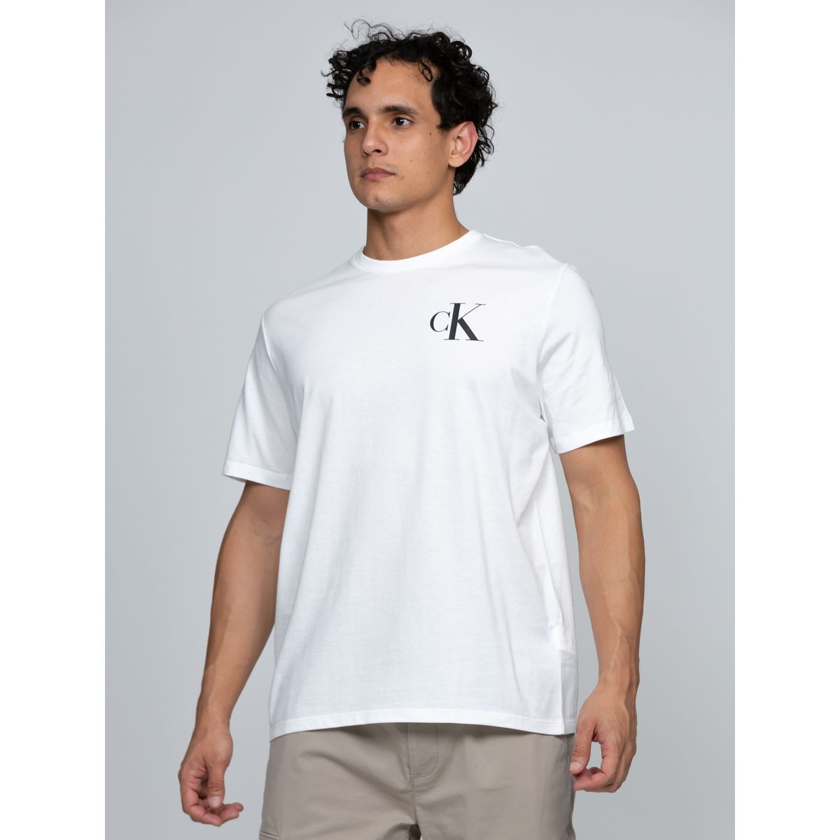 CALVIN KLEIN - Camiseta blanca con monograma 30s Calvin Klein