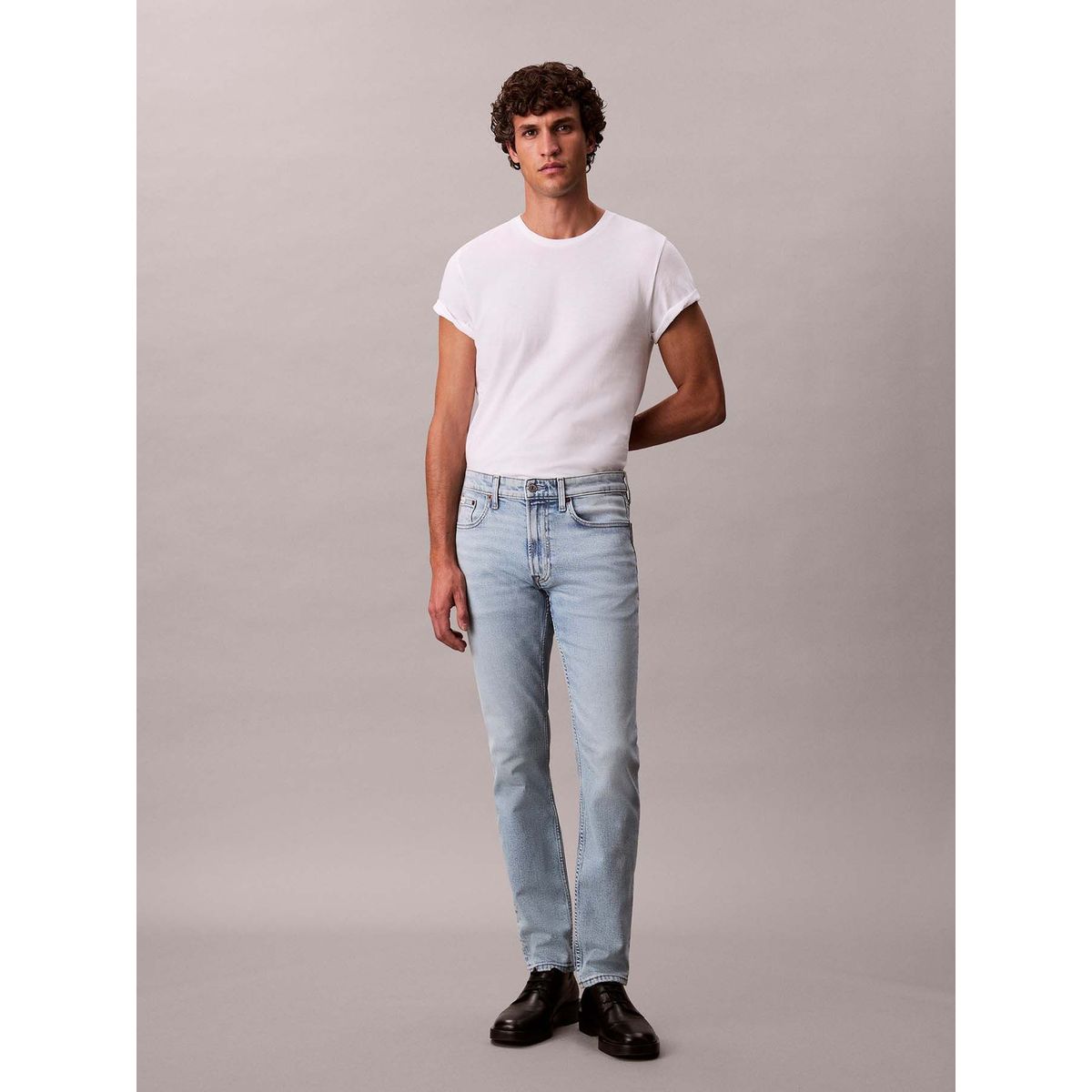 CALVIN KLEIN - Jeans celeste de corte slim con efecto marmoleado Calvin Klein