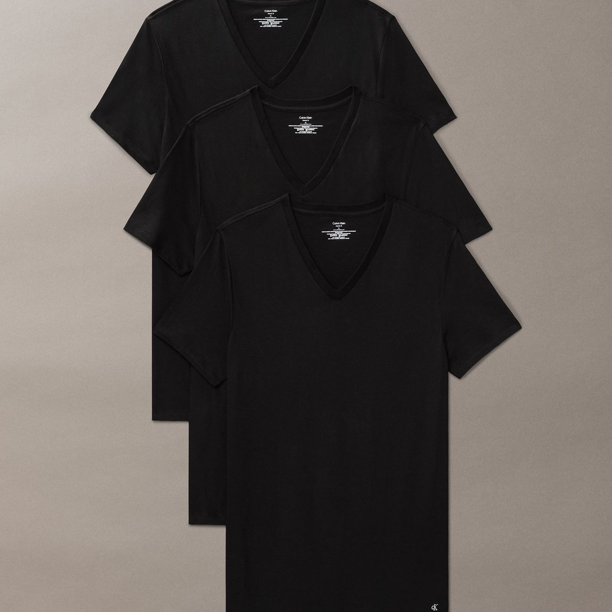 CALVIN KLEIN - Pack negro de 3 camisetas con cuello V - Cotton Classics Calvin Klein