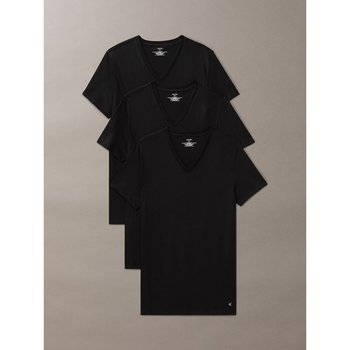 CALVIN KLEIN - Pack negro de 3 camisetas con cuello V - Cotton Classics Calvin Klein