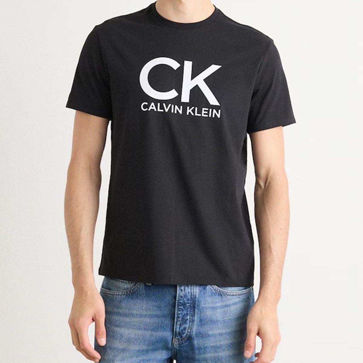 CALVIN KLEIN - Camiseta negra con estampado gráfico de monograma Calvin Klein