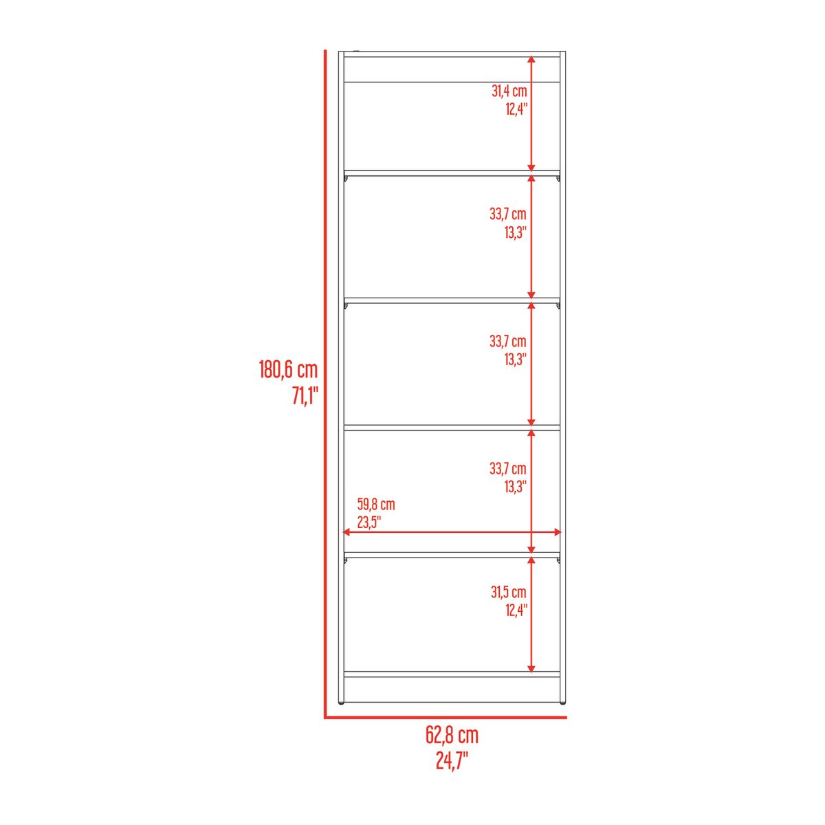 RTA MUEBLES - Estante Home E3 EMB 9586 Fresno Blanco  RTA