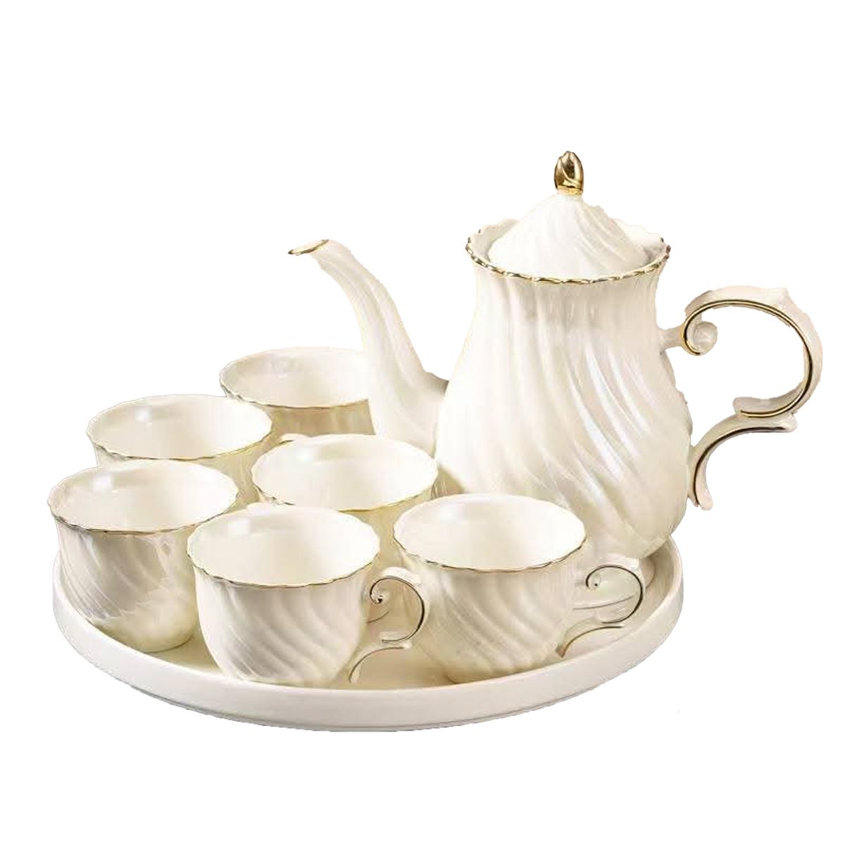 DECORIENTE - Juego de Té  Porcelana Fina 8 Pzs Elegante Muran 0195-5