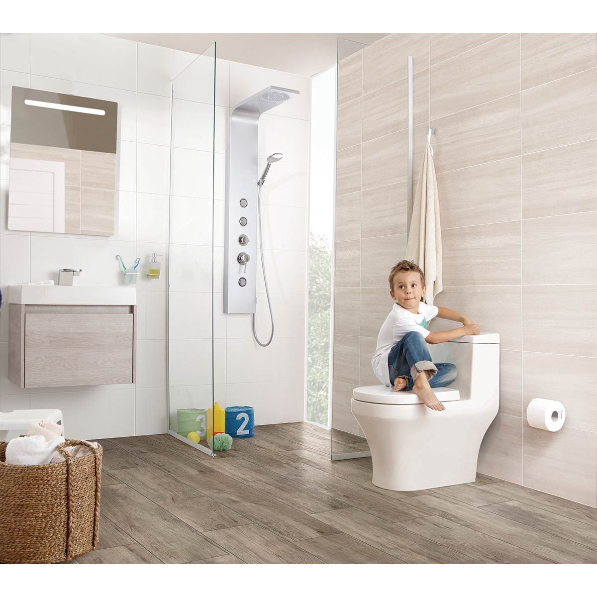 CORONA - Mueble Fussion 45 cm Ceniza con Lavamanos