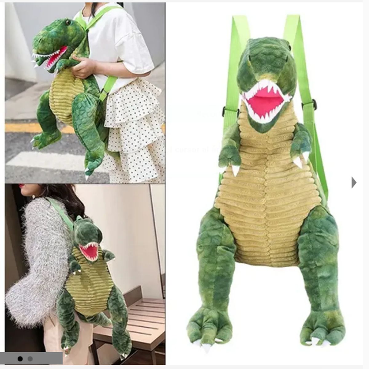GENERICO - Maleta Mochila de Peluche Dinosaurio