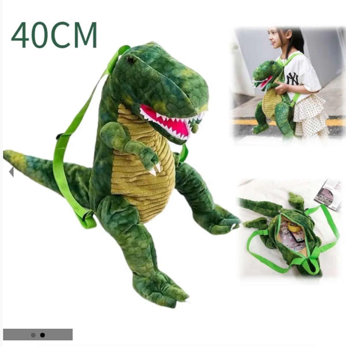 GENERICO - Maleta Mochila de Peluche Dinosaurio