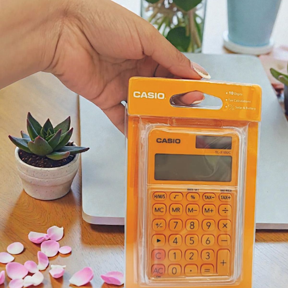 CASIO - Calculadora Casio Portátil Sl-310uc-rg 10 Dígitos Naranja.