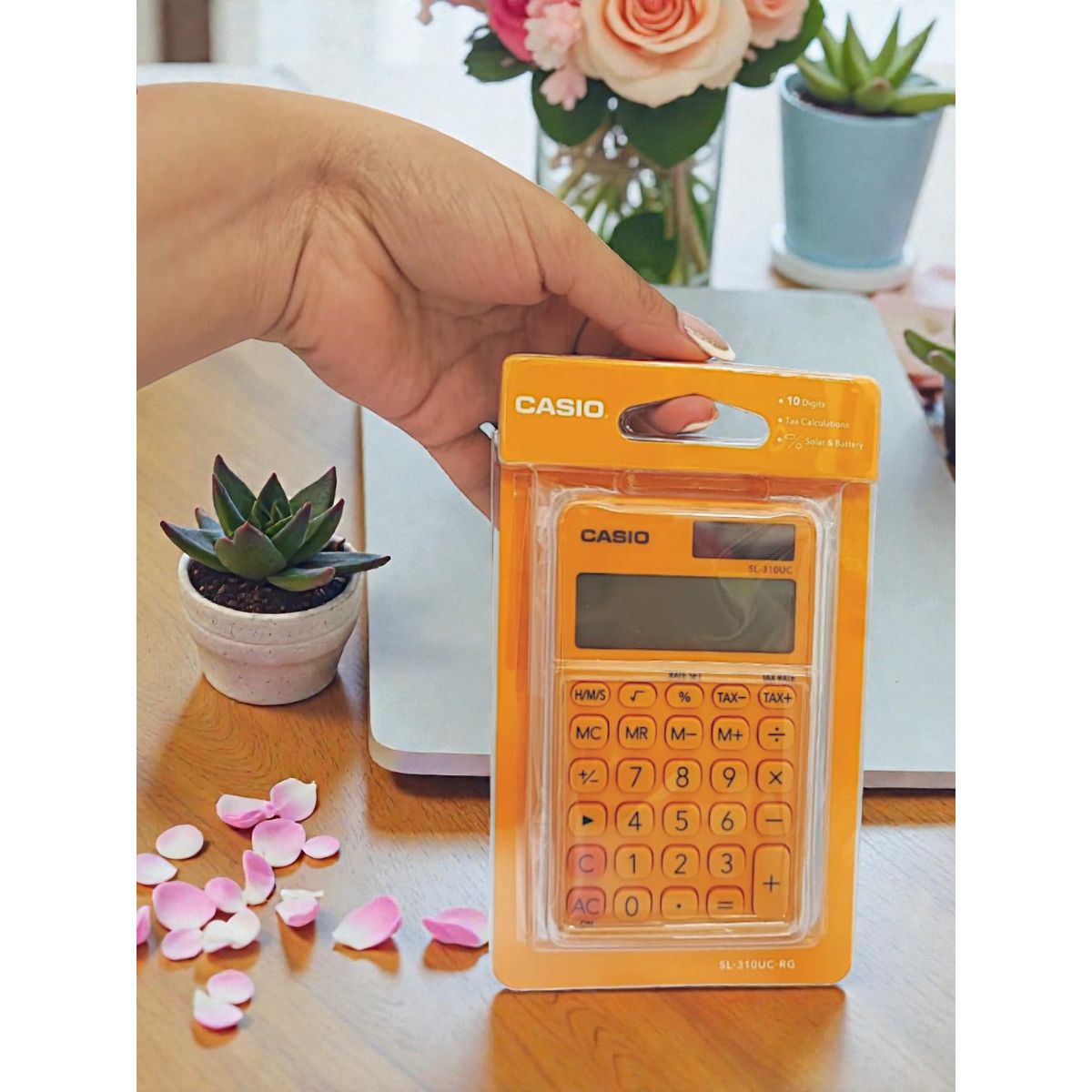 CASIO - Calculadora Casio Portátil Sl-310uc-rg 10 Dígitos Naranja.