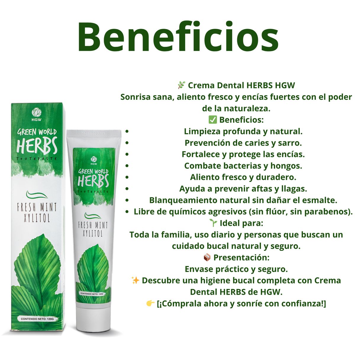 GENERICO - Crema dental Herbs Sin fluor