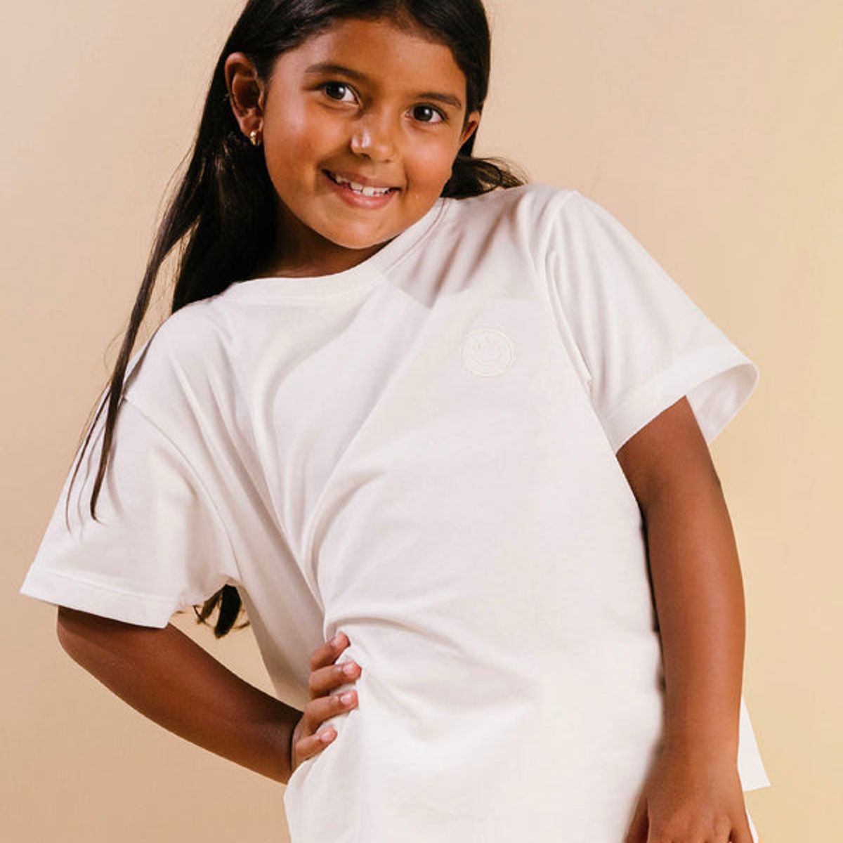 DOSOJOS - Camiseta unisex para niños en 100% algodón peruano - Marfil