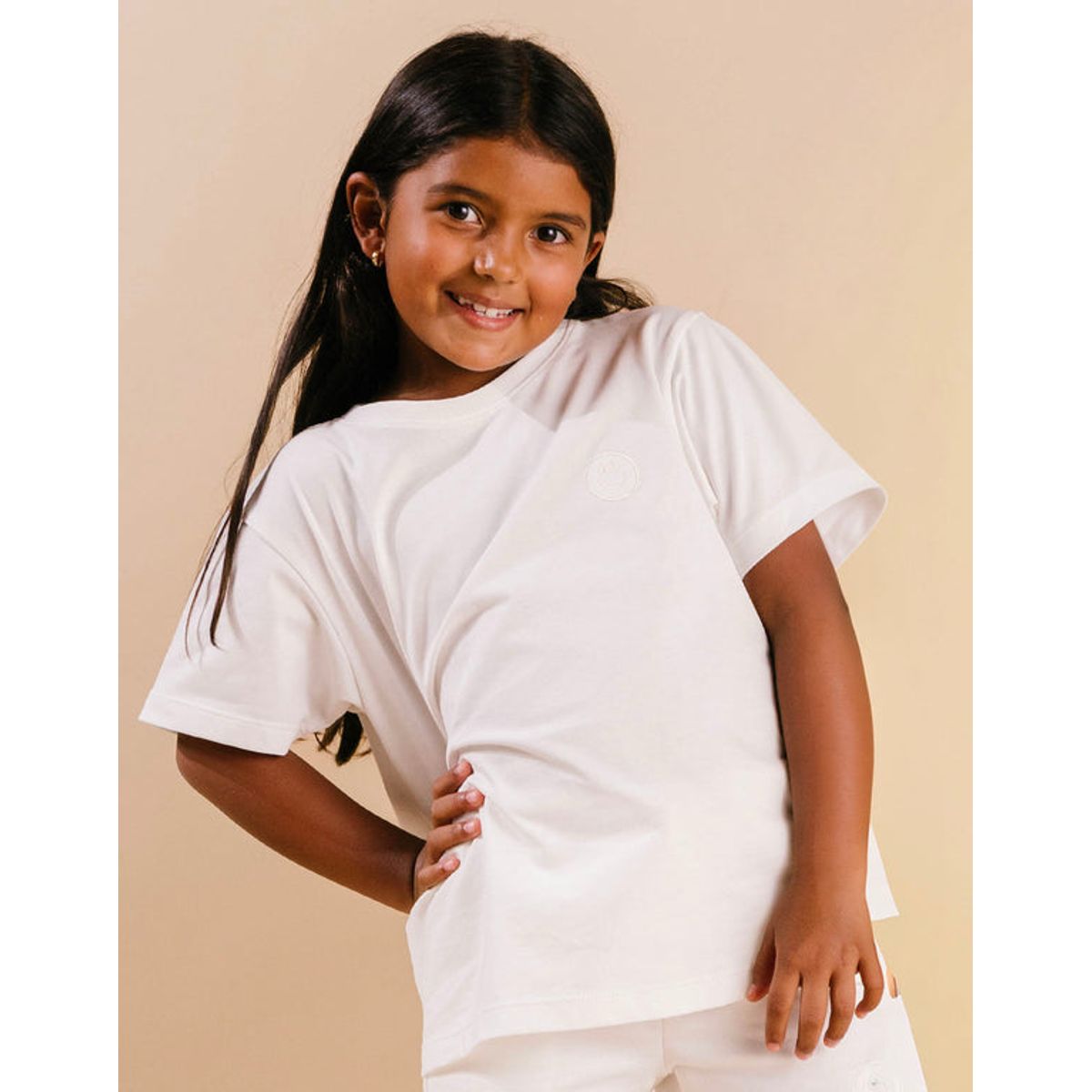 DOSOJOS - Camiseta unisex para niños en 100% algodón peruano - Marfil