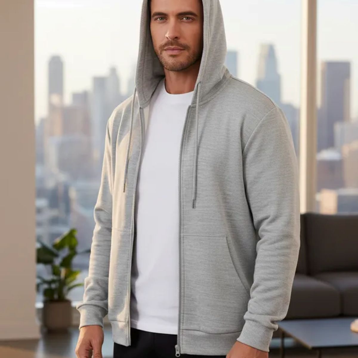 ELEMENTAL STORE - BUZO HOODIE SACO HOMBRE EN  ALGODON