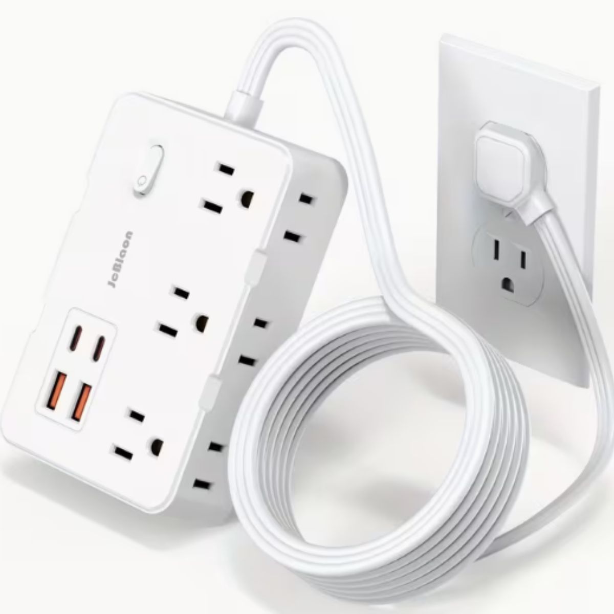 GENERICO - Multitoma, Regleta Protectora Contra Sobretensiones, Con 4 Puertos USB (2 USB C) de Carga Rápida