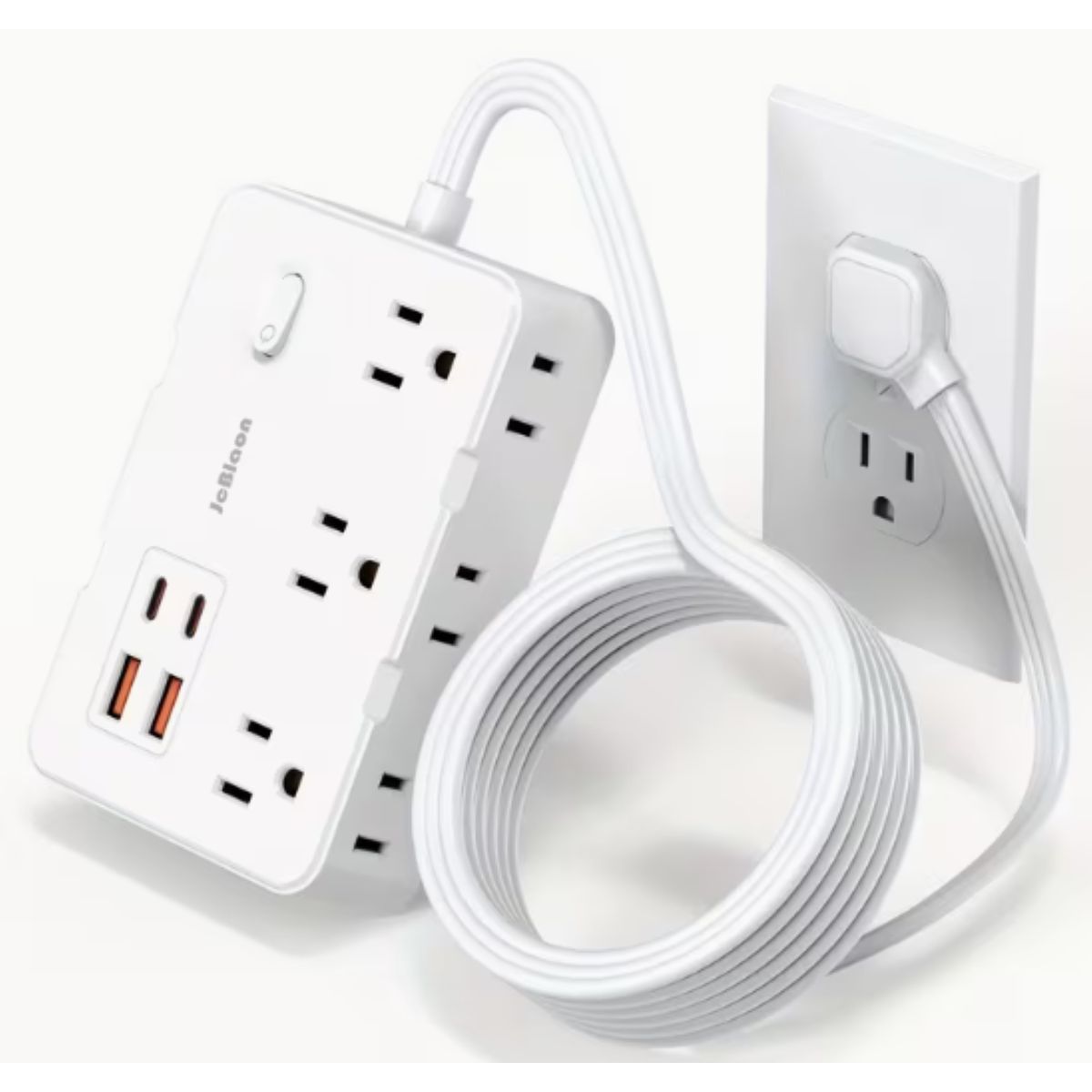 GENERICO - Multitoma, Regleta Protectora Contra Sobretensiones, Con 4 Puertos USB (2 USB C) de Carga Rápida