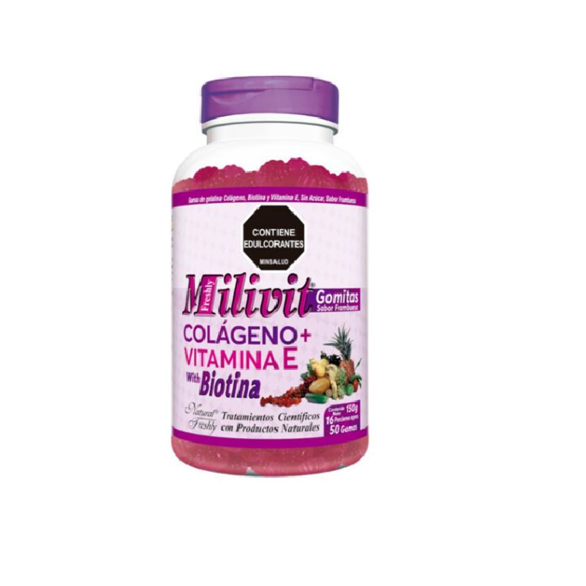 NATURAL FRESHLY - ALIMENTO X 50 GOMAS COLAGENO + VITAMINA E + BIOTINA/ MILIVIT