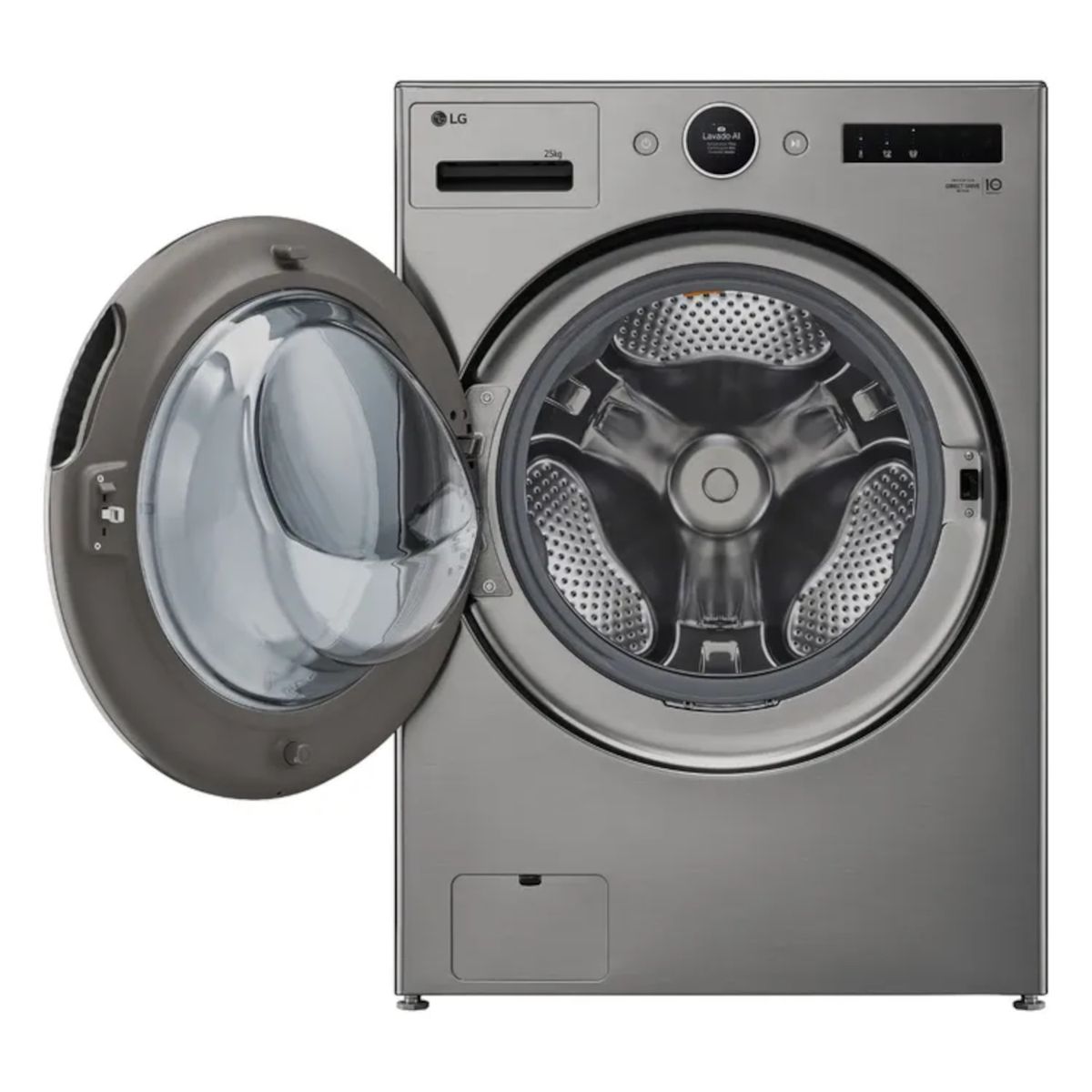 LG - Lavadora LG Carga Frontal 25 Kilos WM25VFXS Gris