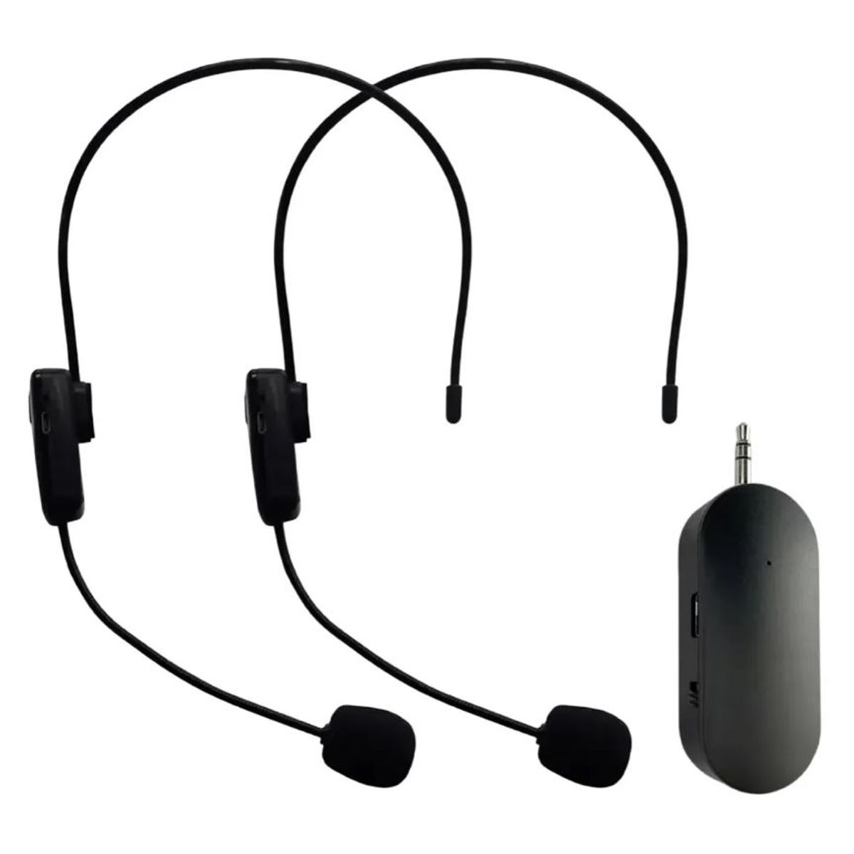 INNOVA - Micrófono Conferencia Inalámbrico Diadema Bluetooth 5.0 Set X2 Profesional Recargable Negro Negro
