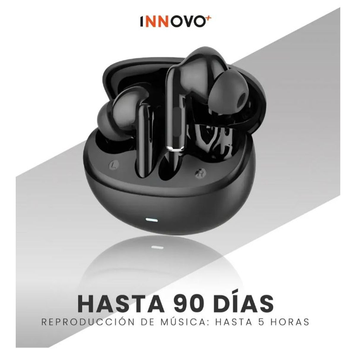 INNOVA - Audífonos Bluetooth 5.3 G-tide L42 Tws - Graves Potentes + Carga Rápida Negro Negro