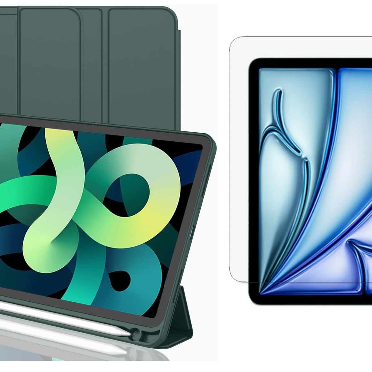 GENERICO - Forro Funda Smart Case Con Espacio De Pencil Para iPad air 11 m2-m3 + vidrio