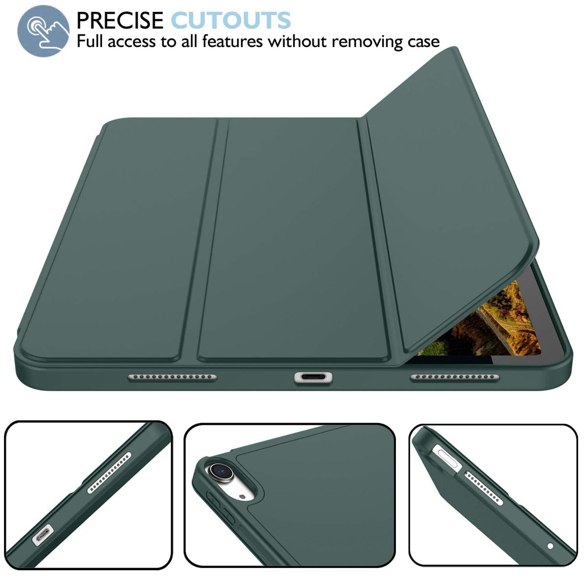 GENERICO - Forro Funda Smart Case Con Espacio De Pencil Para iPad air 11 m2-m3 + vidrio