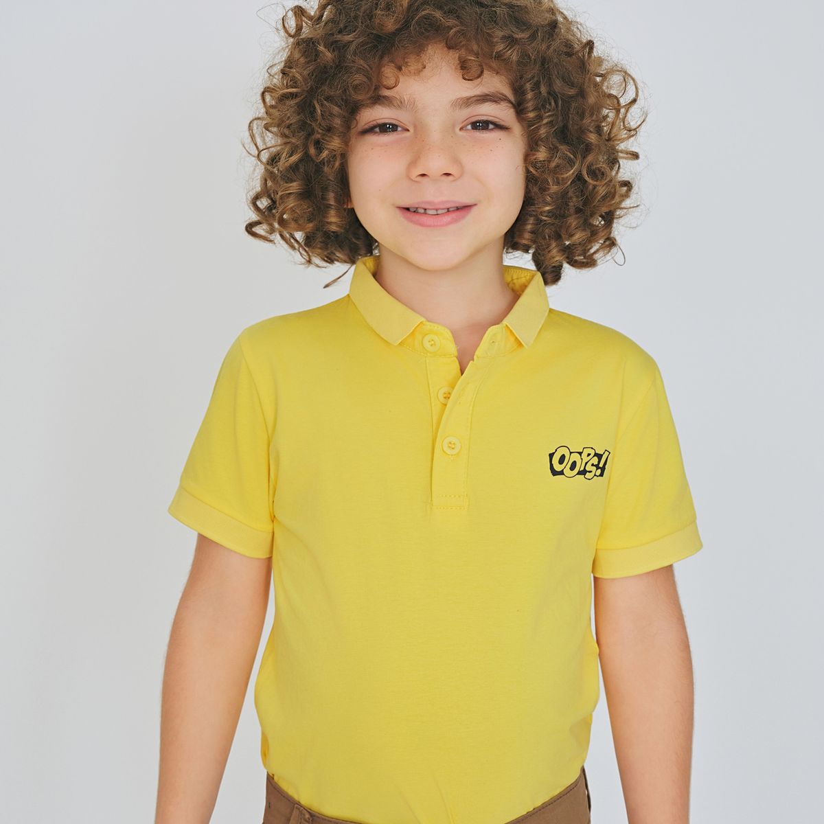 GENERICO - CAMISETA TIPO POLO NIÑO AMARILLO